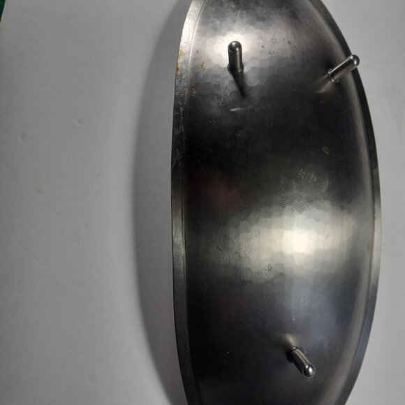Borrowdale Stainless Steel MCM Style Tray Hand Hammered 14" Length Vintage - Picture 4 of 15